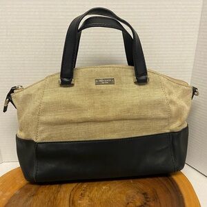 Kate Spade Cotton & Leather Zippered Tote Bag